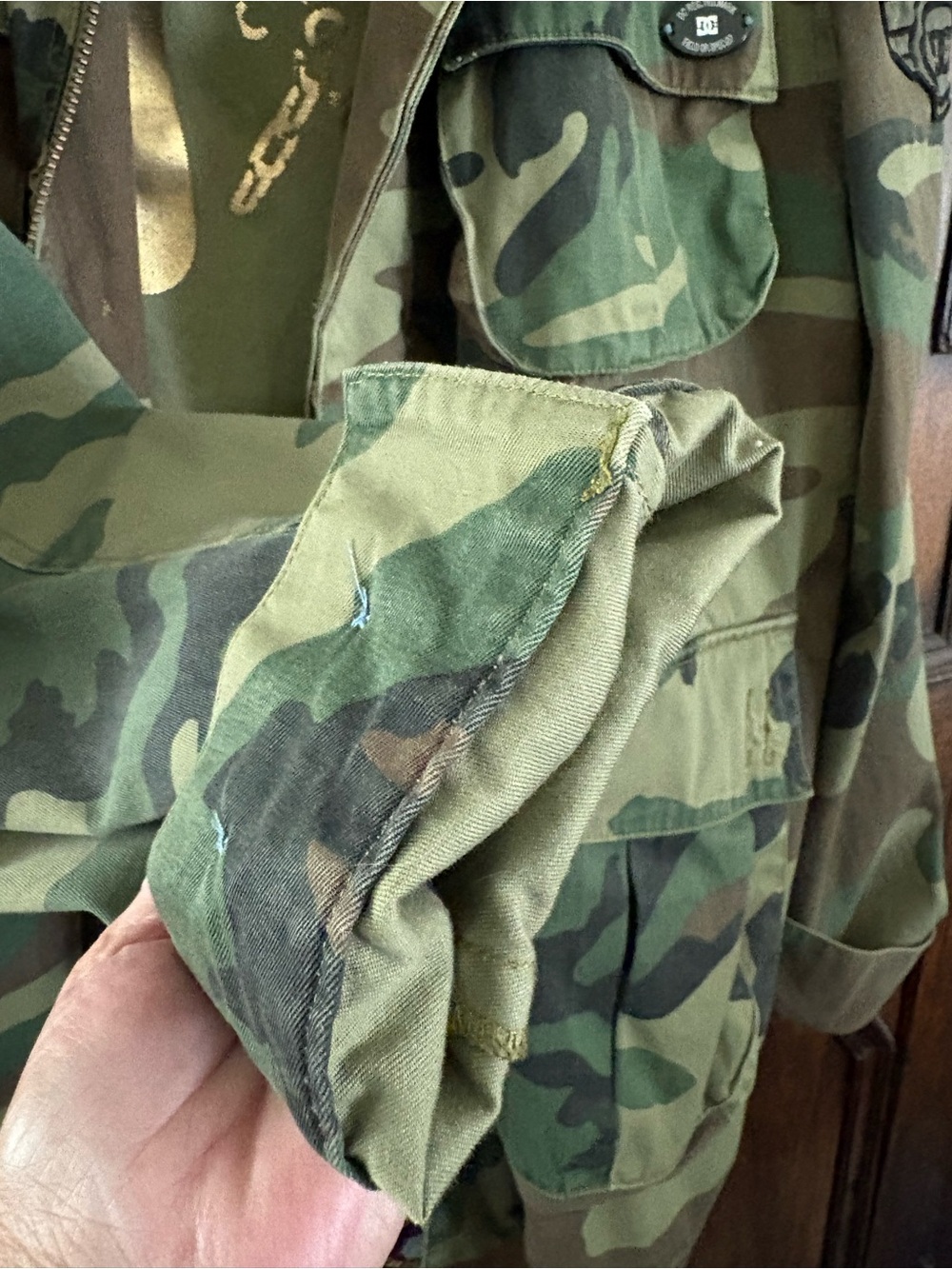 DC Men's Woodland Camo Field Jacket - Green/Brown Size Medium - Picture 5 of 14